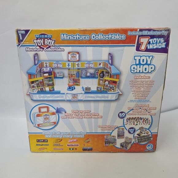 Micro Toy Box Toy Shop Playset – Collectible Mini Figures - 7 Toys- Display Play - Picture 2 of 6
